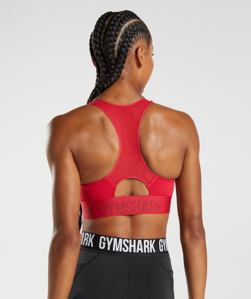 Women's Gymshark Training Brandmark Sports Bra Red | NZ 7VMLHX